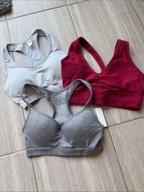 Women’s Seamless Comfort Bralette - Gray, White & Wine